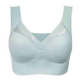 Receiving Breast Bra Without Steel Ring Ladies Vest Underwear (Option: Grey blue-3XL-3PCS)